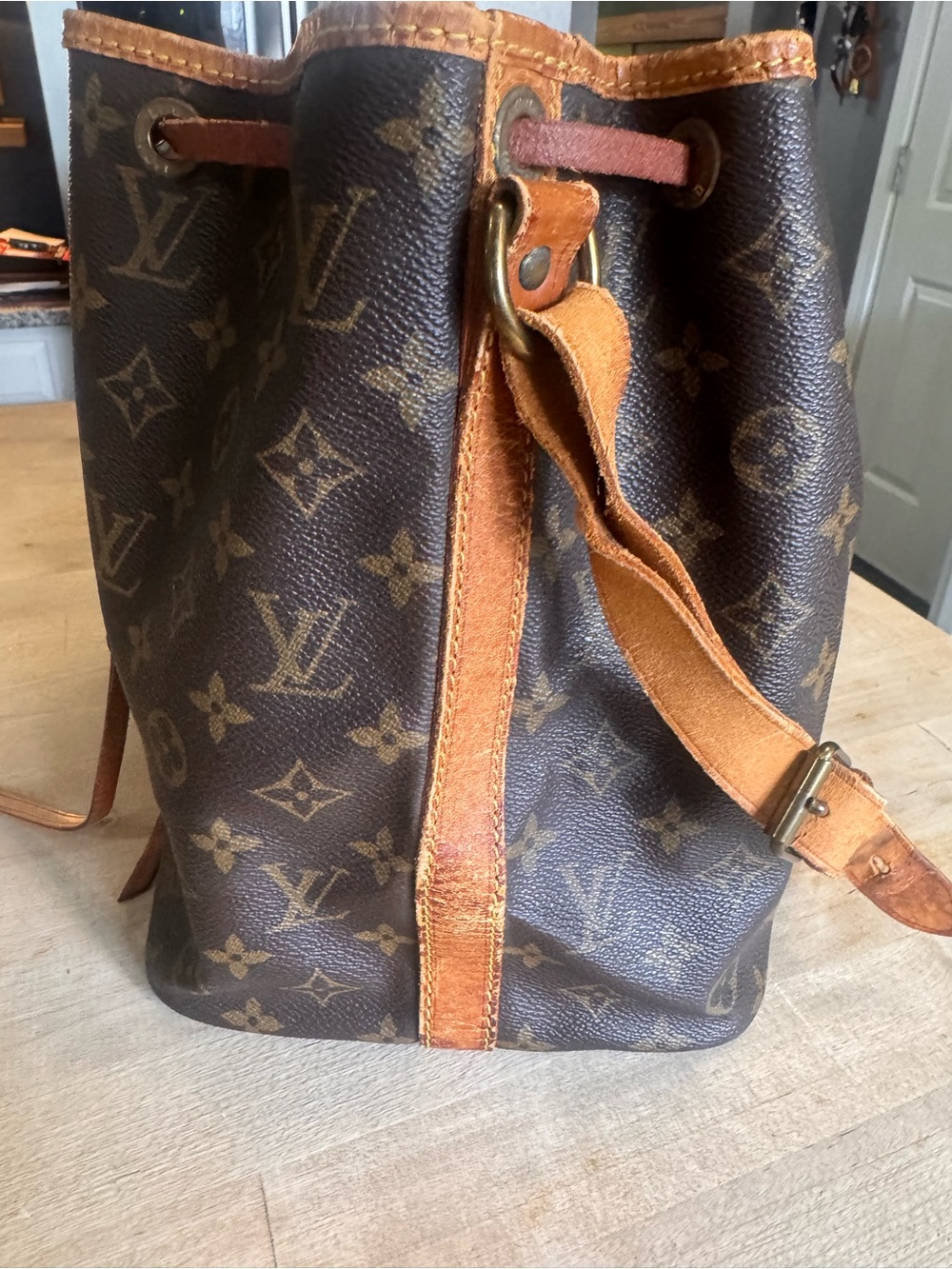 Louis Vuitton Brown Monogram Noe’ Canvas Drawstring bucket bag authentic COA - Picture 13 of 13